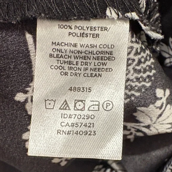 Ann Taylor LOFT Black White Floral Wrap Dress Size 0 Long Sleeve Mini Workwear - Picture 9 of 11